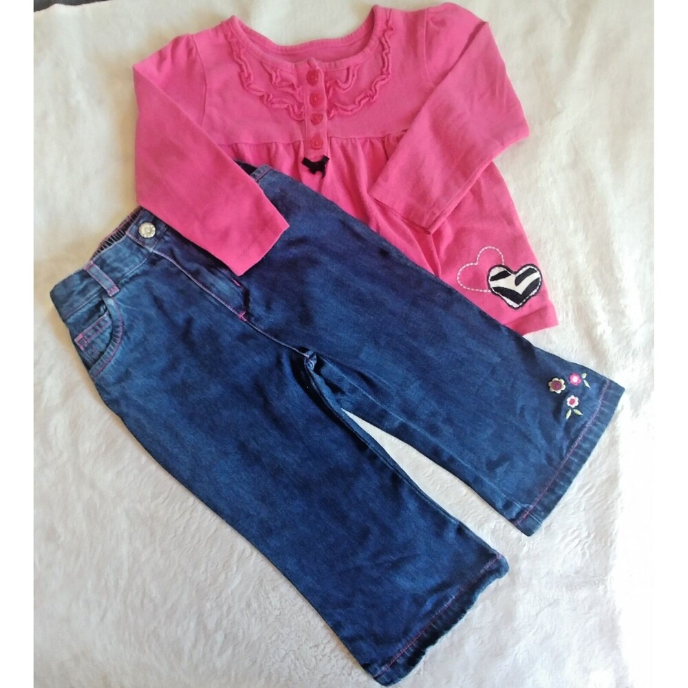 pants shirt 18 month Second Step girl jeans Carters long sleeved top size baby